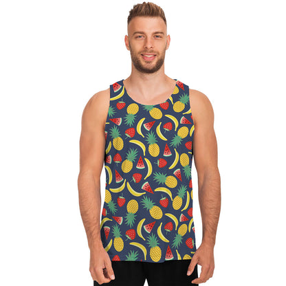 Cute Tropical Fruits Pattern Print Men's Tank Top