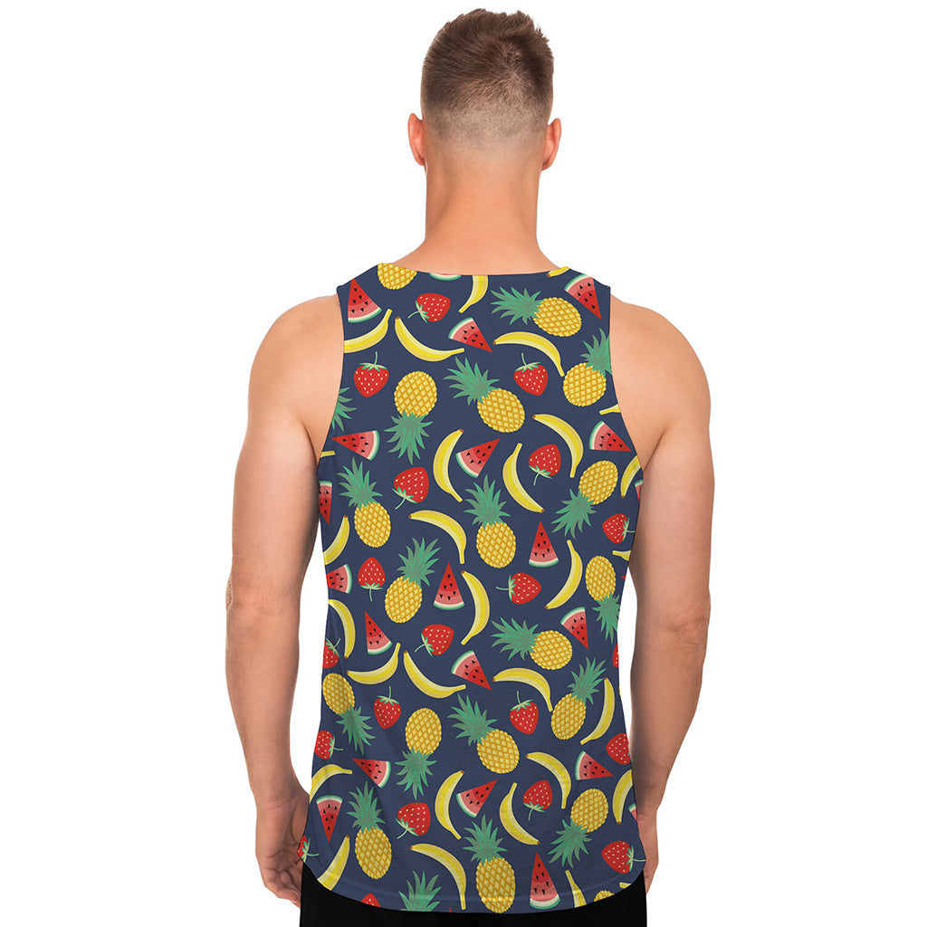 Cute Tropical Fruits Pattern Print Men's Tank Top