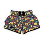 Cute Tropical Fruits Pattern Print Muay Thai Boxing Shorts