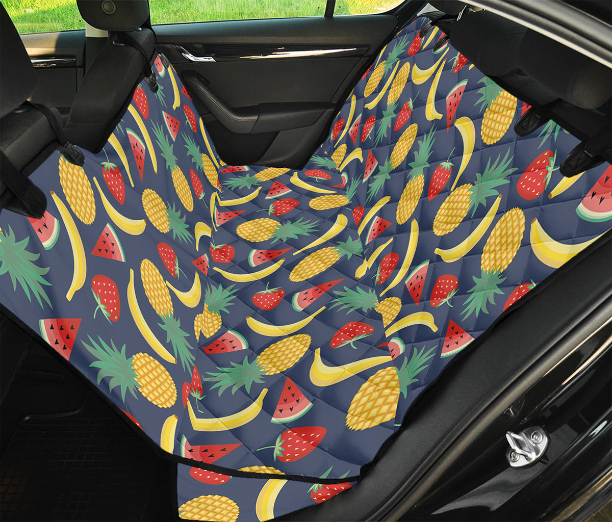 Cute Tropical Fruits Pattern Print Pet Car Back Seat Cover