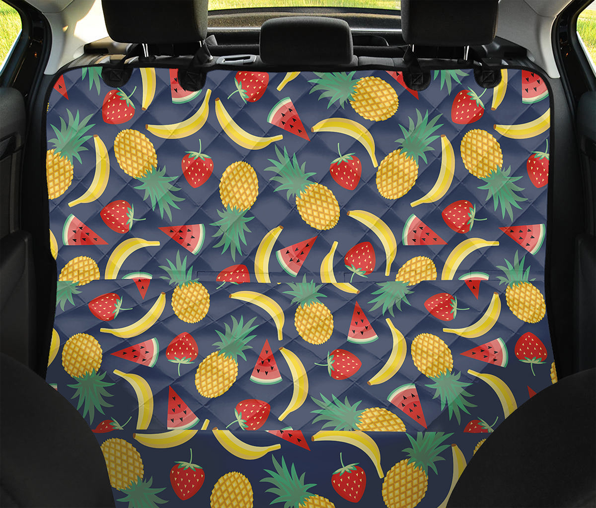 Cute Tropical Fruits Pattern Print Pet Car Back Seat Cover