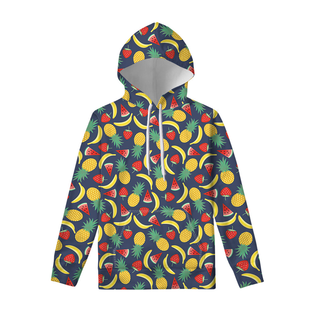 Cute Tropical Fruits Pattern Print Pullover Hoodie