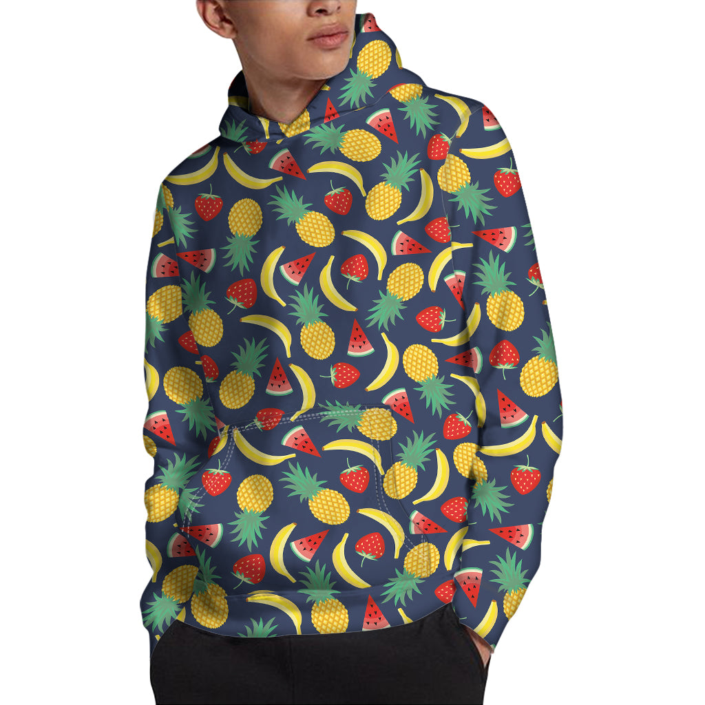 Cute Tropical Fruits Pattern Print Pullover Hoodie