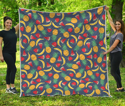 Cute Tropical Fruits Pattern Print Quilt
