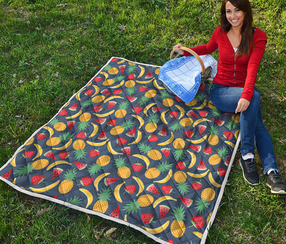 Cute Tropical Fruits Pattern Print Quilt