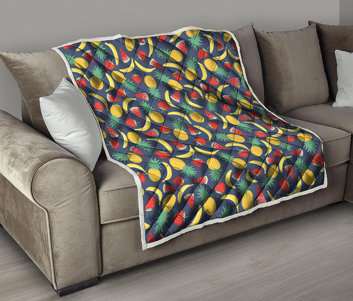 Cute Tropical Fruits Pattern Print Quilt