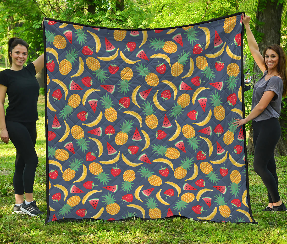 Cute Tropical Fruits Pattern Print Quilt