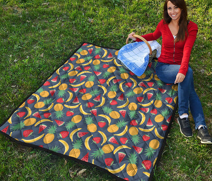 Cute Tropical Fruits Pattern Print Quilt