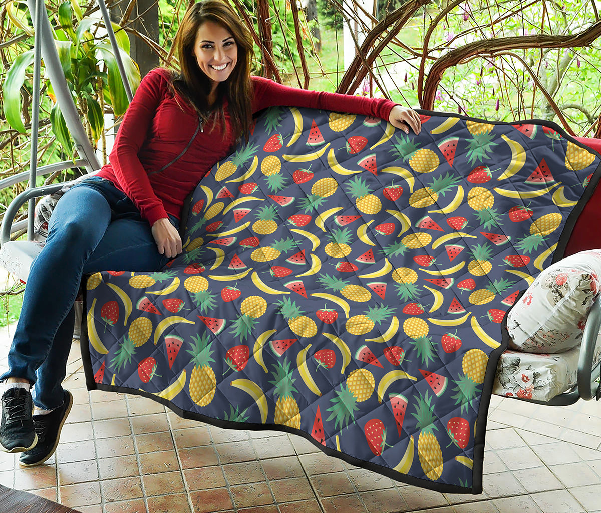 Cute Tropical Fruits Pattern Print Quilt