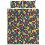 Cute Tropical Fruits Pattern Print Quilt Bed Set