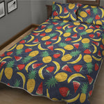 Cute Tropical Fruits Pattern Print Quilt Bed Set