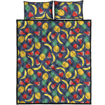 Cute Tropical Fruits Pattern Print Quilt Bed Set