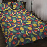 Cute Tropical Fruits Pattern Print Quilt Bed Set
