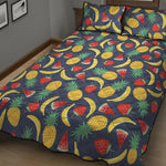 Cute Tropical Fruits Pattern Print Quilt Bed Set