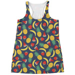 Cute Tropical Fruits Pattern Print Women's Racerback Tank Top