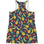Cute Tropical Fruits Pattern Print Women's Racerback Tank Top
