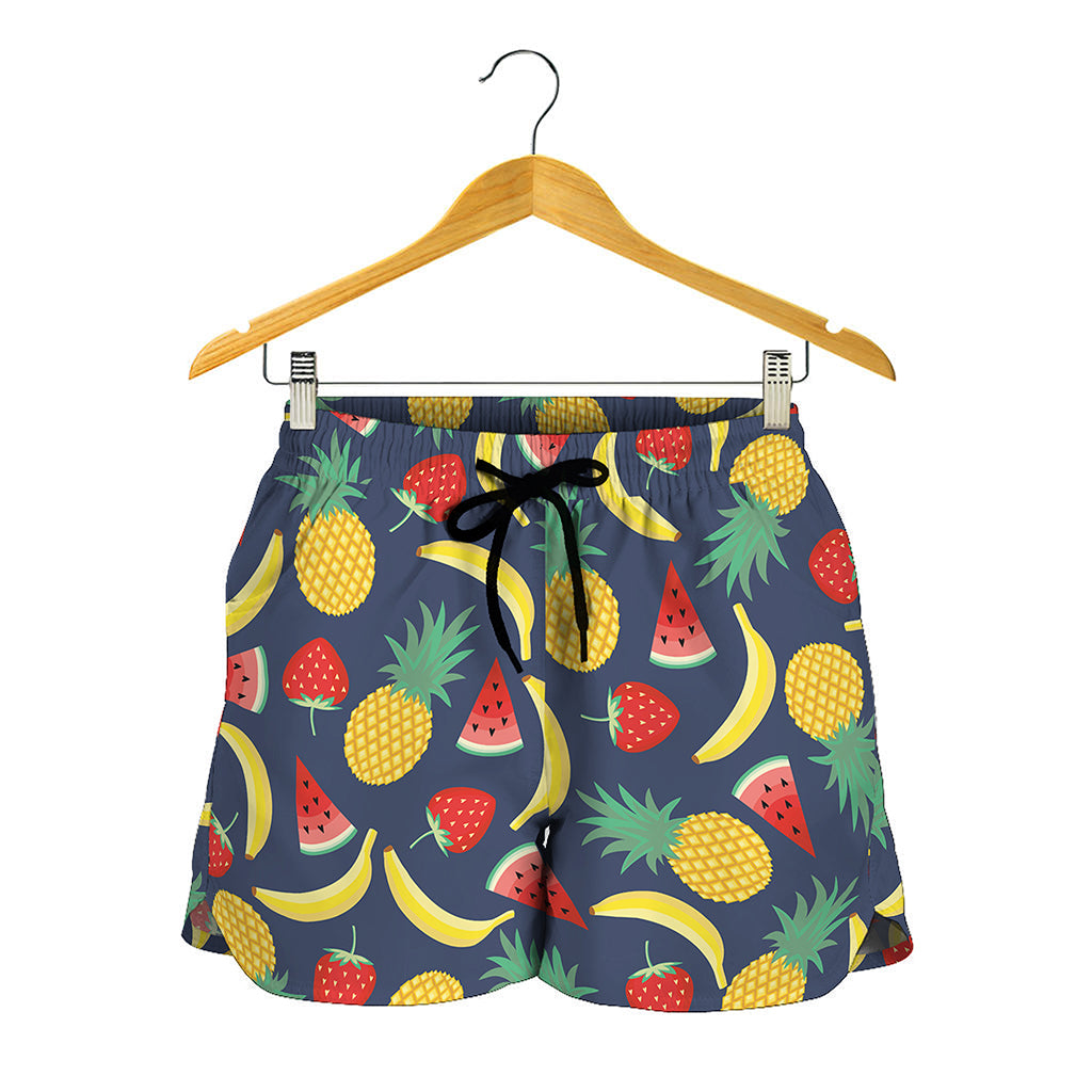 Cute Tropical Fruits Pattern Print Women's Shorts