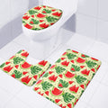 Cute Tropical Watermelon Pattern Print 3 Piece Bath Mat Set