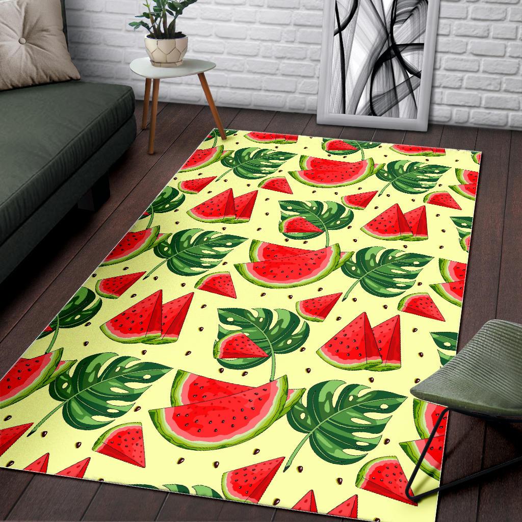 Cute Tropical Watermelon Pattern Print Area Rug GearFrost