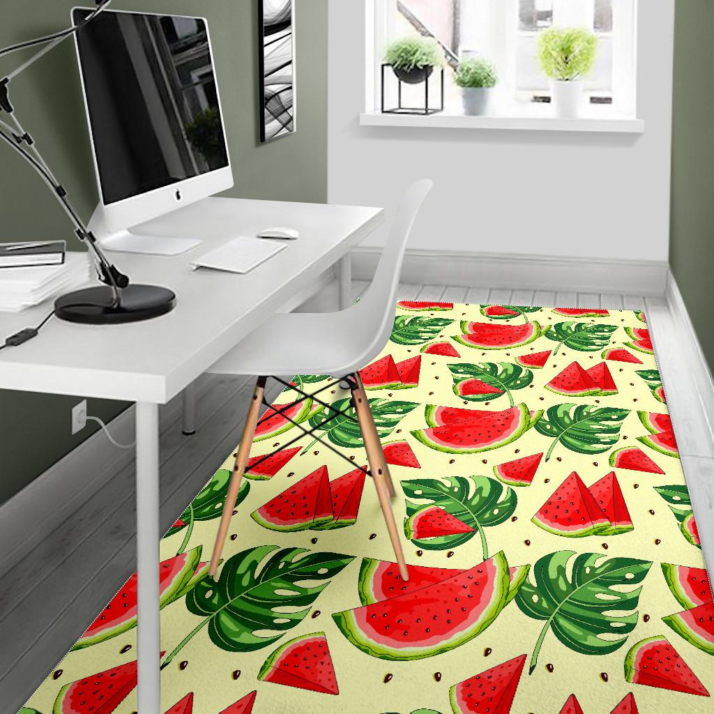Cute Tropical Watermelon Pattern Print Area Rug GearFrost
