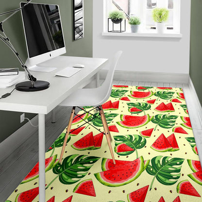 Cute Tropical Watermelon Pattern Print Area Rug GearFrost