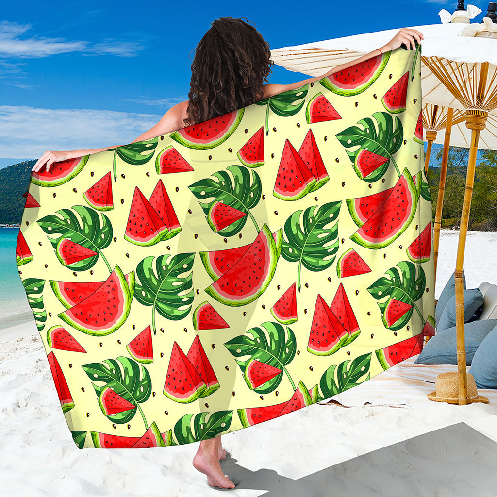 Cute Tropical Watermelon Pattern Print Beach Sarong Wrap
