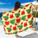 Cute Tropical Watermelon Pattern Print Beach Sarong Wrap