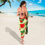 Cute Tropical Watermelon Pattern Print Beach Sarong Wrap
