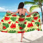 Cute Tropical Watermelon Pattern Print Beach Sarong Wrap