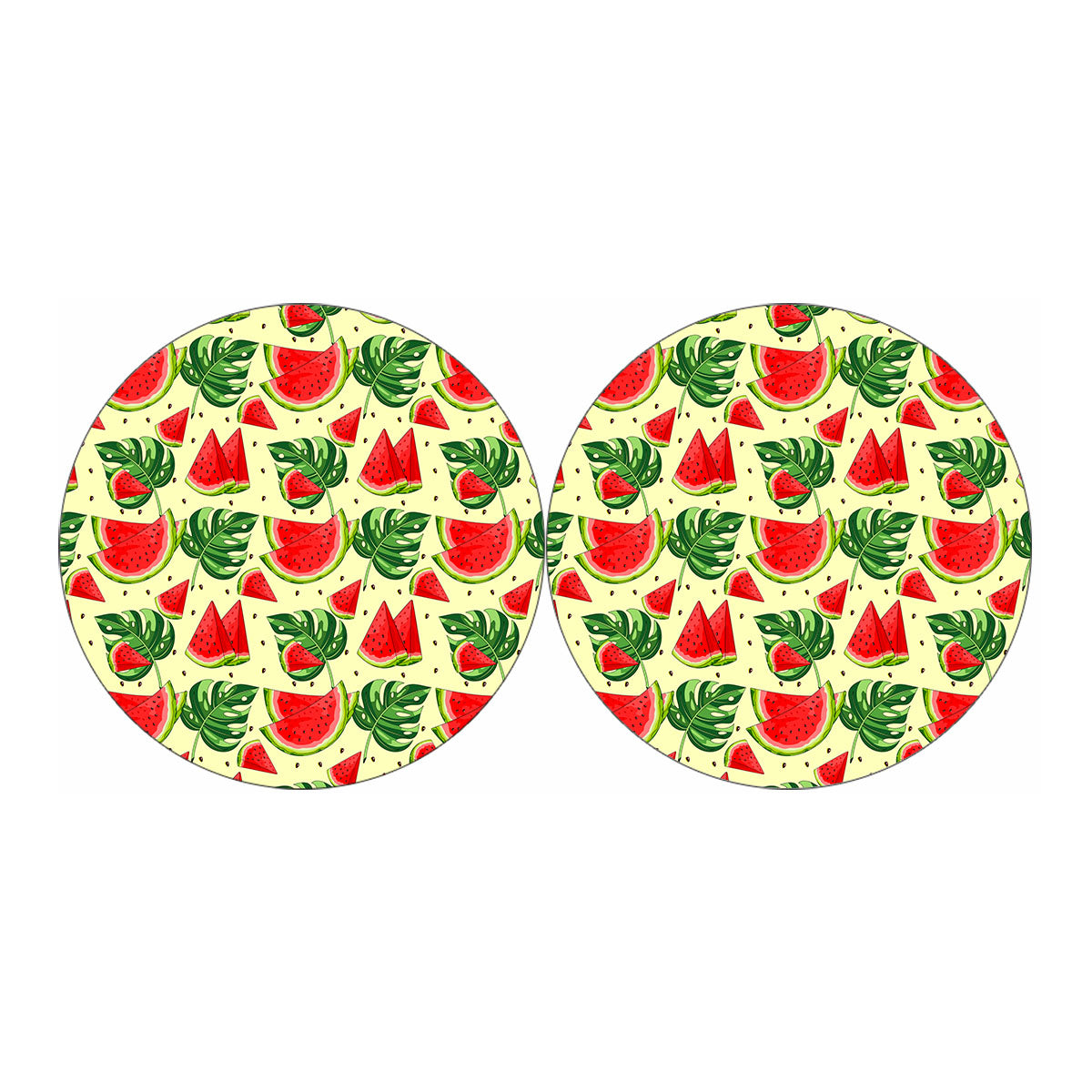 Cute Tropical Watermelon Pattern Print Car Coasters