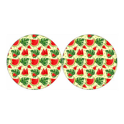 Cute Tropical Watermelon Pattern Print Car Coasters
