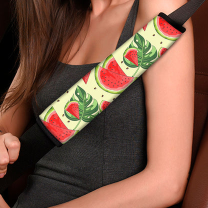 Cute Tropical Watermelon Pattern Print Car Seat Belt Covers