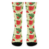 Cute Tropical Watermelon Pattern Print Crew Socks