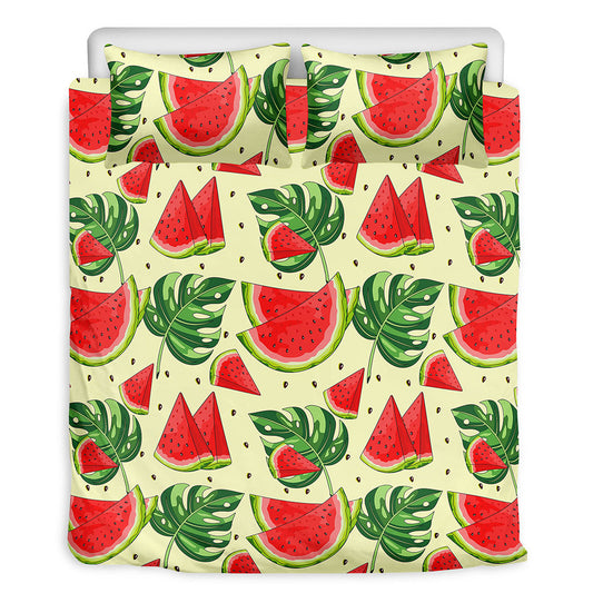 Cute Tropical Watermelon Pattern Print Duvet Cover Bedding Set