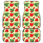 Cute Tropical Watermelon Pattern Print Front and Back Car Floor Mats