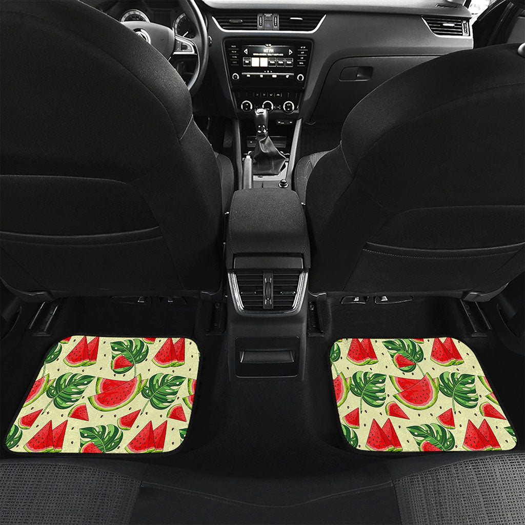 Cute Tropical Watermelon Pattern Print Front and Back Car Floor Mats