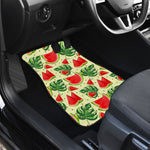 Cute Tropical Watermelon Pattern Print Front and Back Car Floor Mats