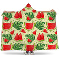 Cute Tropical Watermelon Pattern Print Hooded Blanket