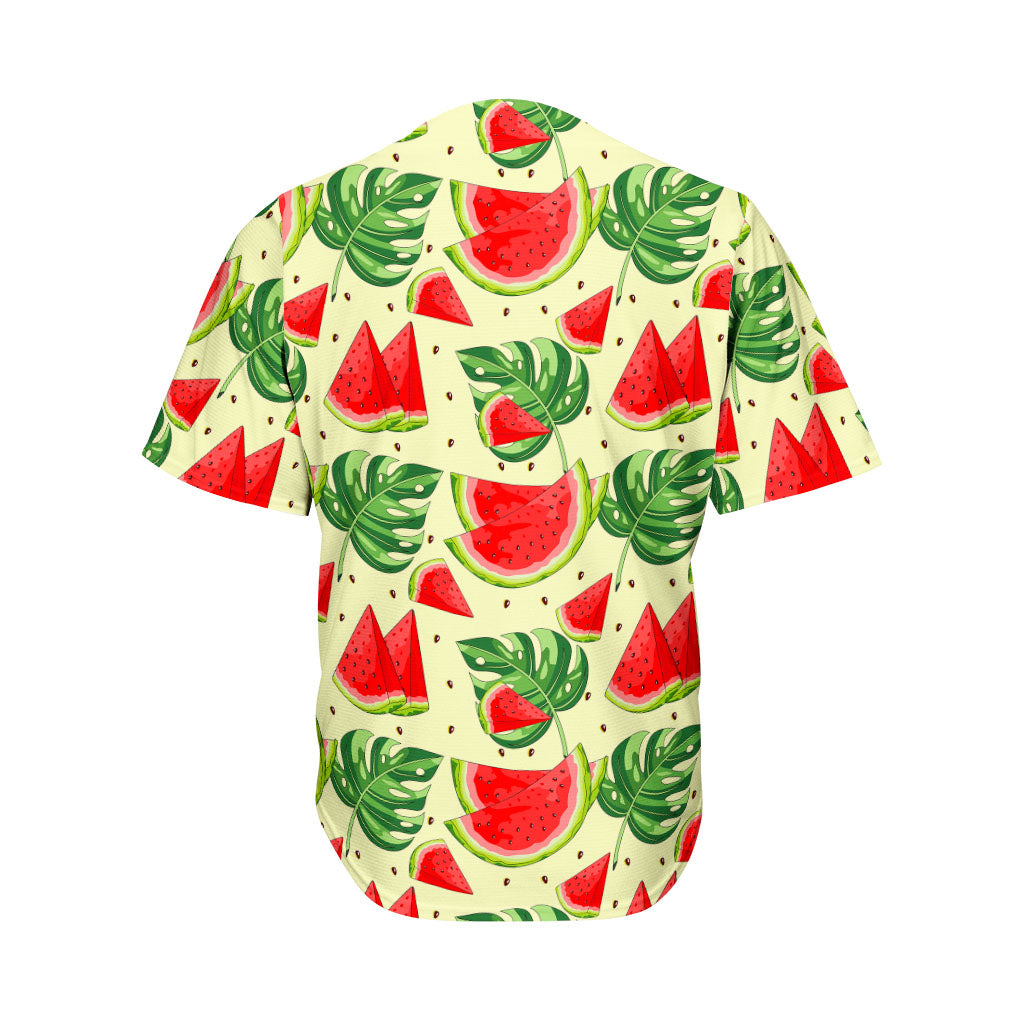 Cute Tropical Watermelon Pattern Print Men's Baseball Jersey