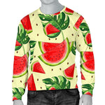 Cute Tropical Watermelon Pattern Print Men's Crewneck Sweatshirt GearFrost
