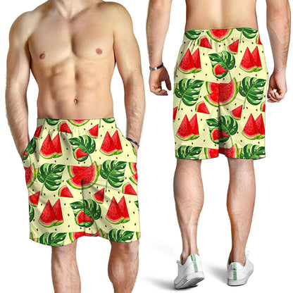 Cute Tropical Watermelon Pattern Print Men's Shorts
