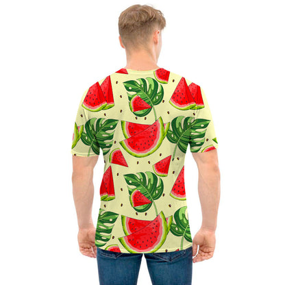 Cute Tropical Watermelon Pattern Print Men's T-Shirt