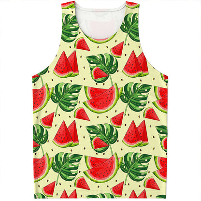 Cute Tropical Watermelon Pattern Print Men's Tank Top
