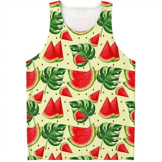 Cute Tropical Watermelon Pattern Print Men's Tank Top