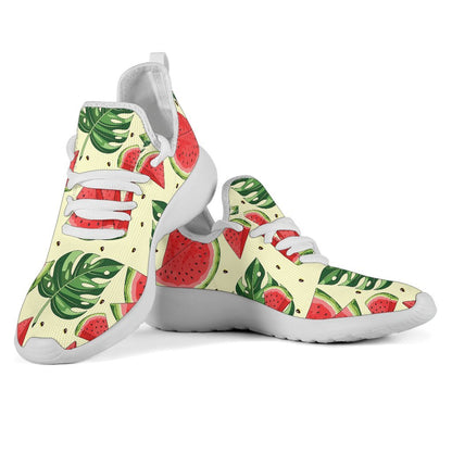 Cute Tropical Watermelon Pattern Print Mesh Knit Shoes GearFrost