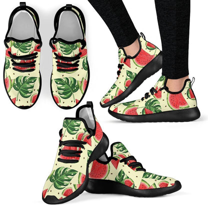 Cute Tropical Watermelon Pattern Print Mesh Knit Shoes GearFrost