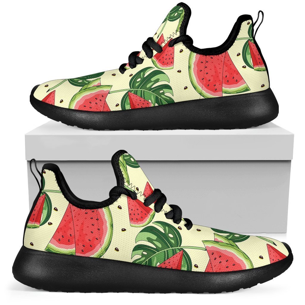 Cute Tropical Watermelon Pattern Print Mesh Knit Shoes GearFrost