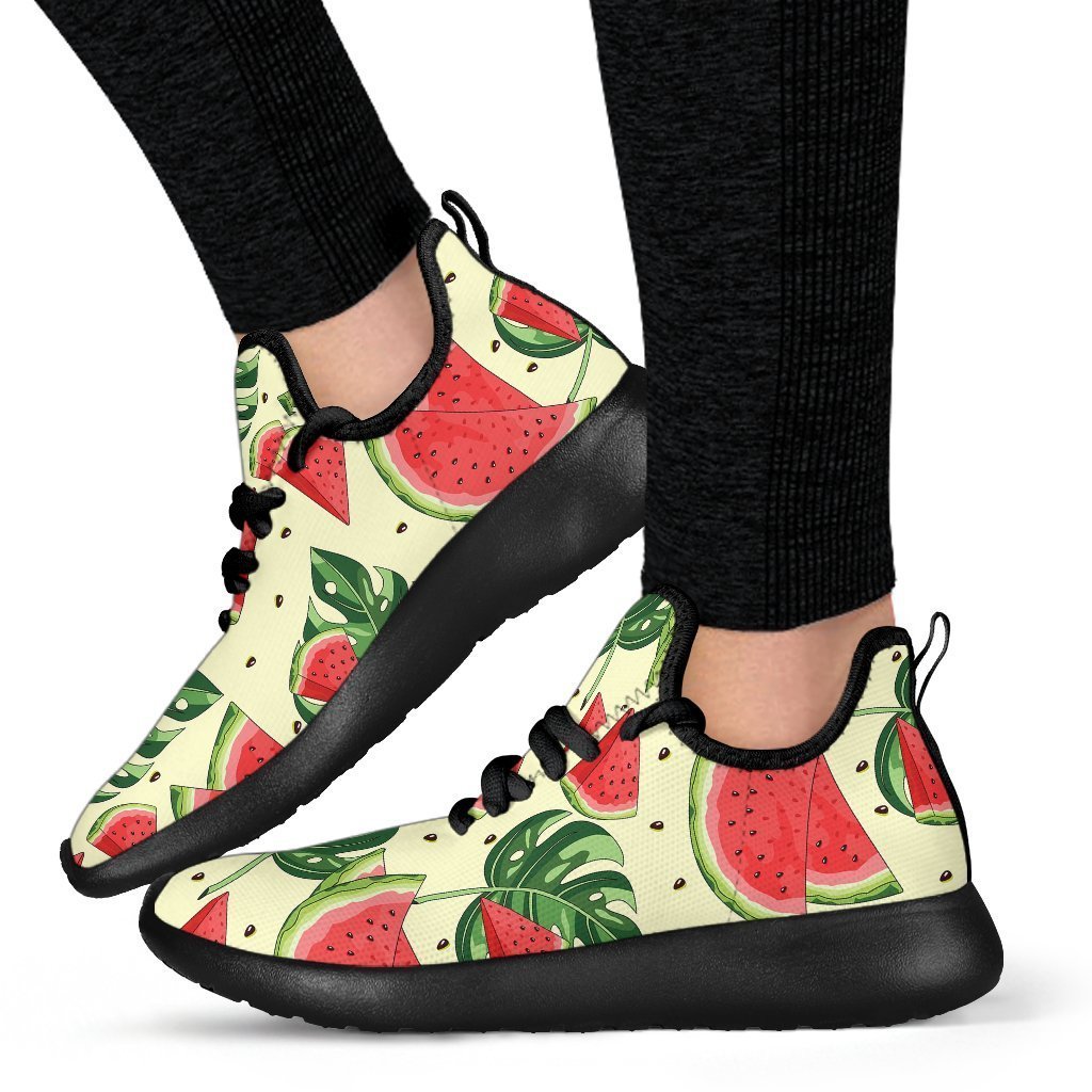Cute Tropical Watermelon Pattern Print Mesh Knit Shoes GearFrost
