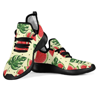 Cute Tropical Watermelon Pattern Print Mesh Knit Shoes GearFrost
