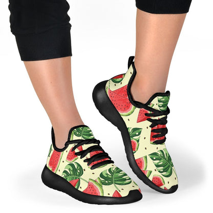 Cute Tropical Watermelon Pattern Print Mesh Knit Shoes GearFrost